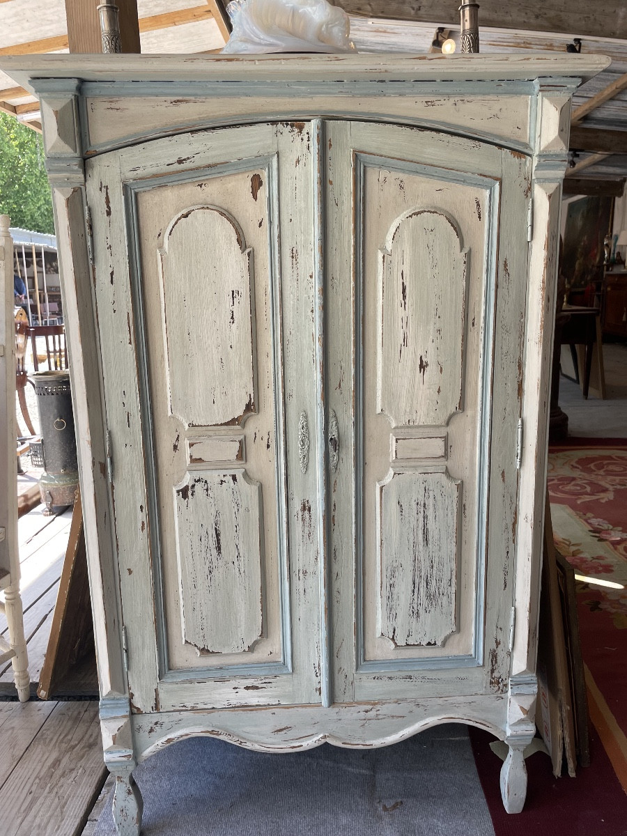 Small Louis XVI Style Repainted Wooden Cabinet 