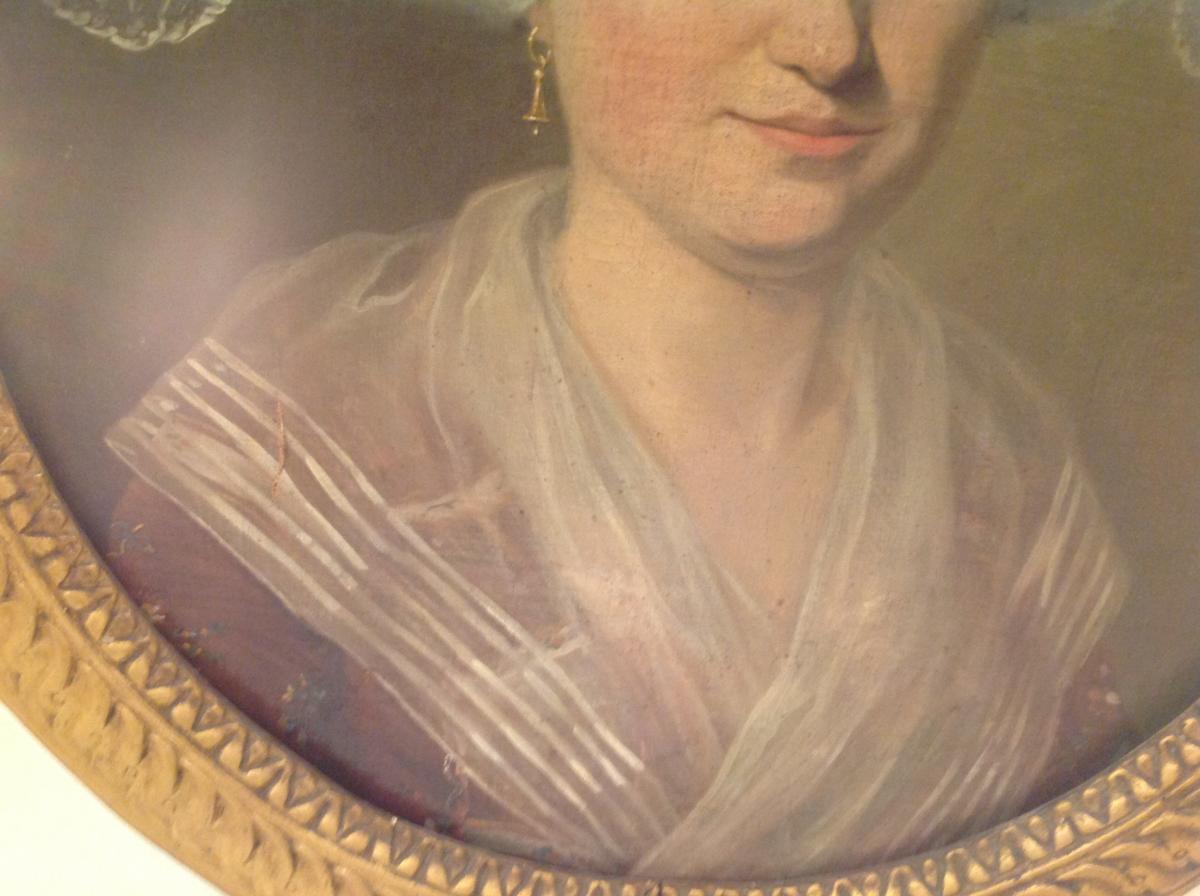 Portrait Of A Young Woman 18th Century Eme Century Oval In Its Origin-photo-4