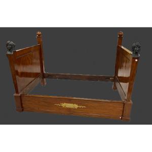Empire Period Bed In Mahogany And Bronze
