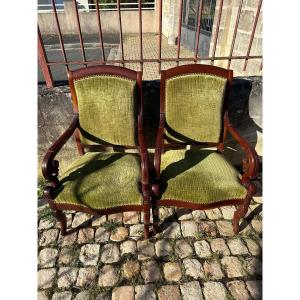 Pair Of Charles X Period Mahogany Armchairs 