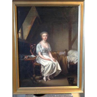 Suiveur De Greuze" Jeune Fille à La Montre De Col" 