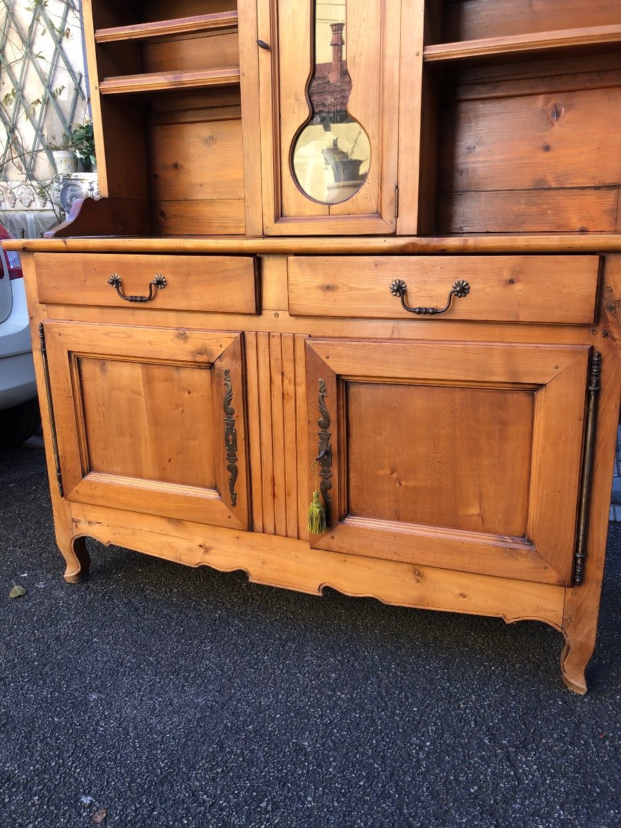 Two Door Dresser With Clock 19th Century In Cherry Wood-photo-3