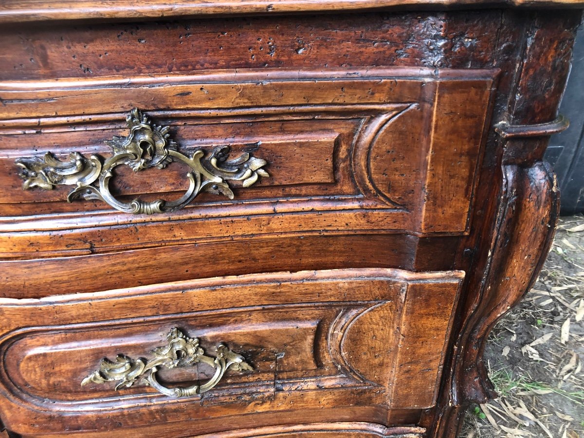 Crossbow Chest Of Drawers In Walnut, Early 18th Century -photo-2