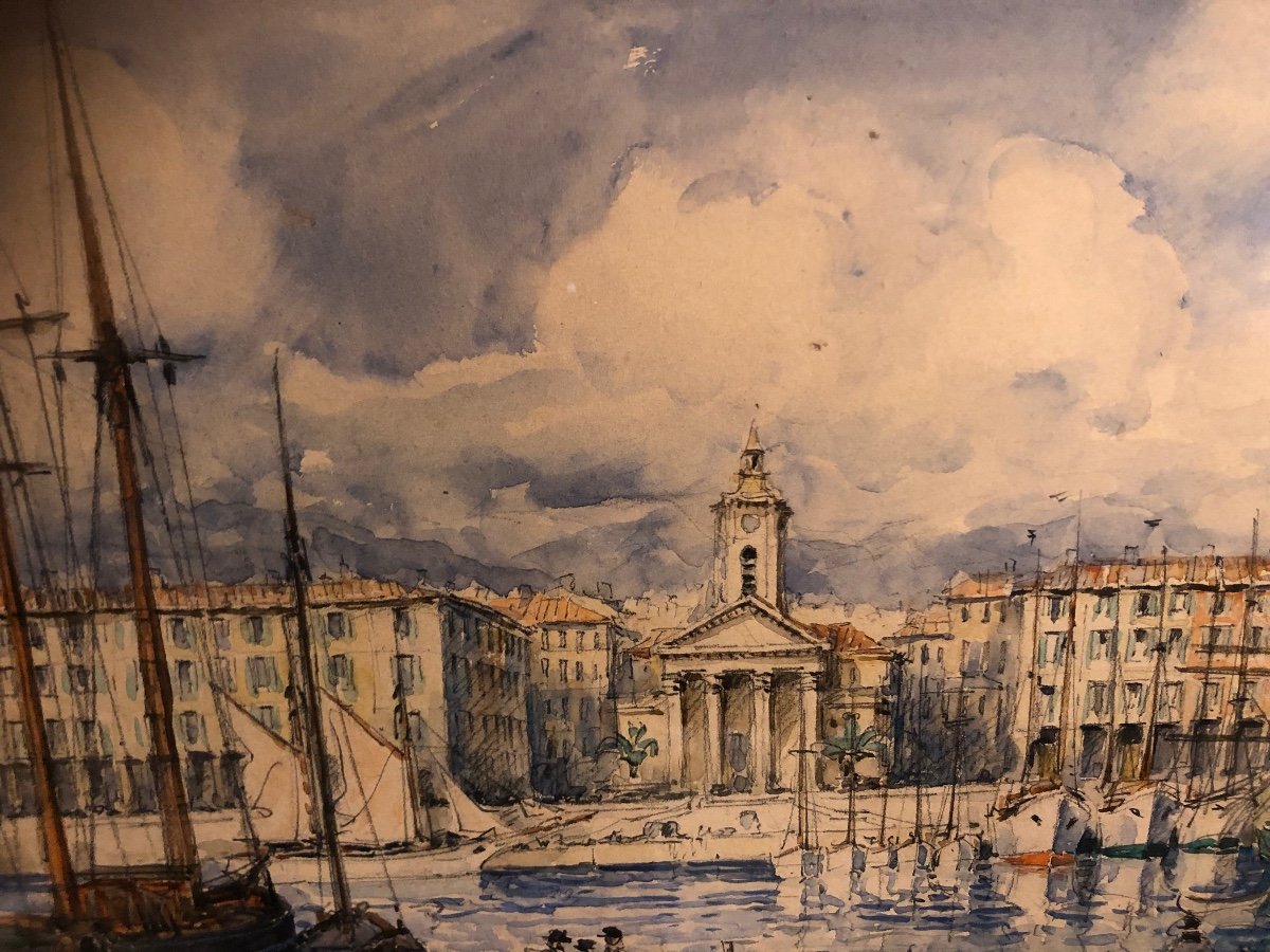 Watercolor By Frank Will Port Of Nice -photo-3