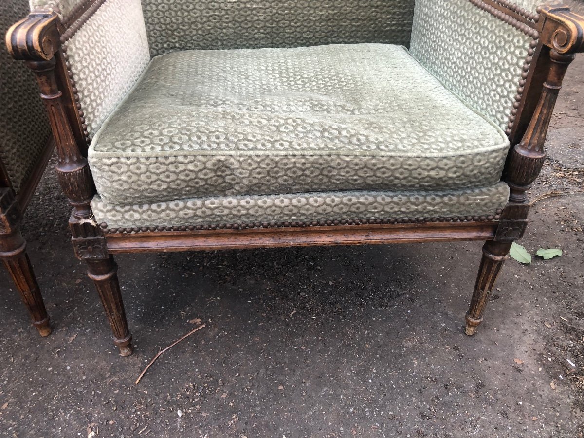 Paire De Fauteuils à La Reine D’époque L XVI -photo-5