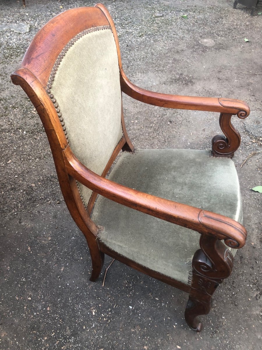 Pair Of Mahogany Armchairs Early 19th Century-photo-3