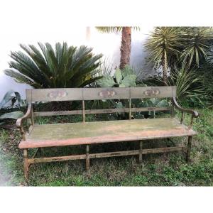 19th American Bench In Painted Wood