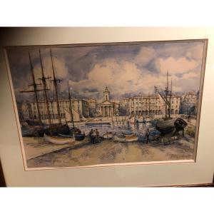 Aquarelle De Frank Will  Port De Nice 