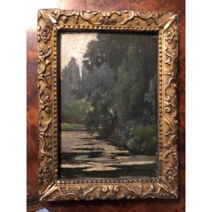 Peinture Paysage Signée Lecarpentier  19 Eme Siecle