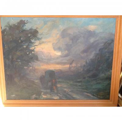 Oil On Canvas Landscape Signed Rigodon