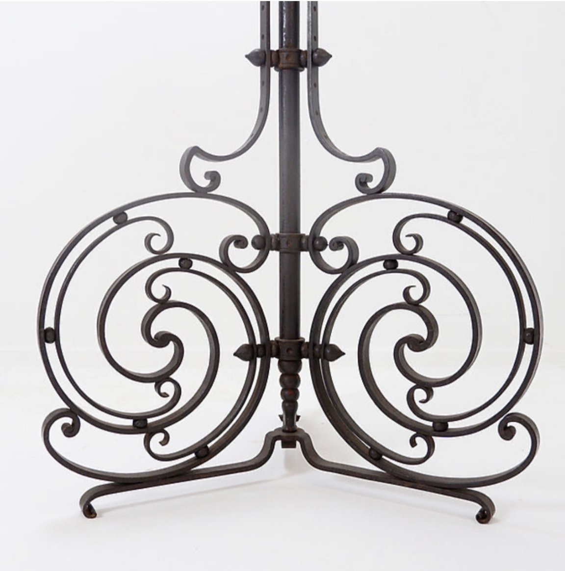 Art Nouveau Wrought Iron Tripod Floor Candle Holder-photo-2