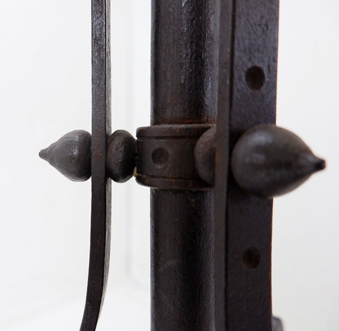 Art Nouveau Wrought Iron Tripod Floor Candle Holder-photo-2