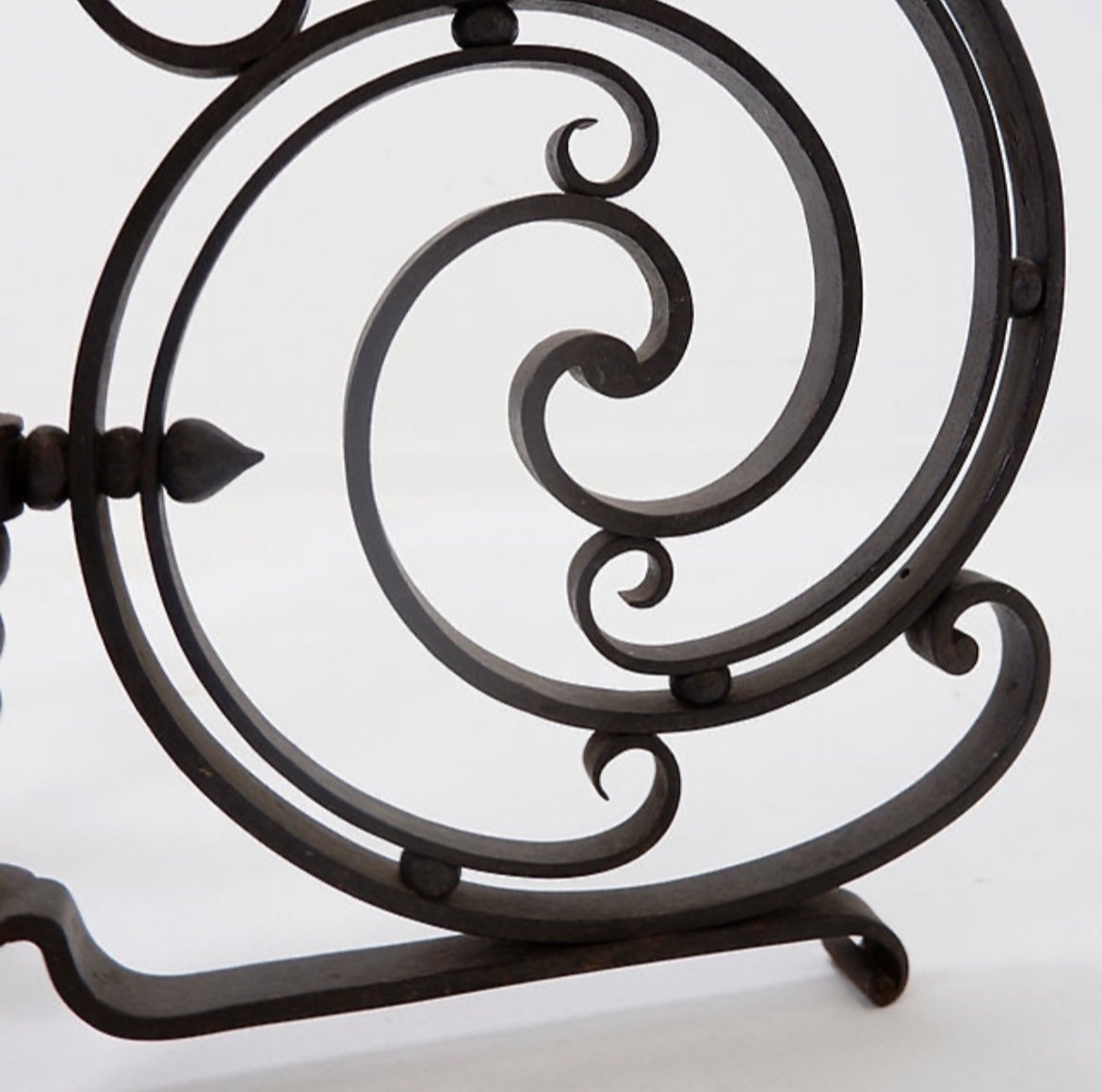 Art Nouveau Wrought Iron Tripod Floor Candle Holder-photo-5