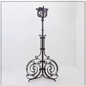 Art Nouveau Wrought Iron Tripod Floor Candle Holder