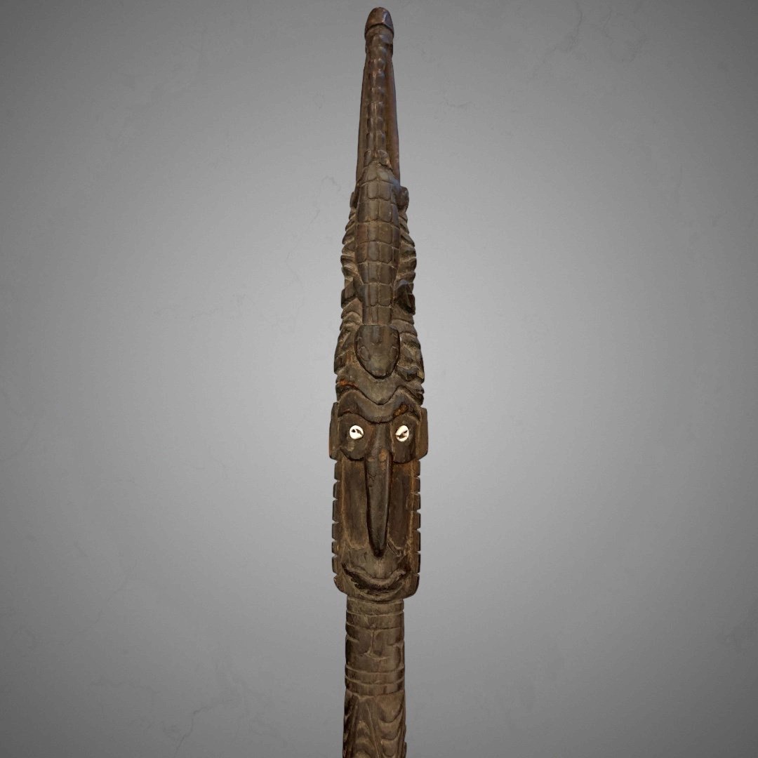 Top Statuettes Of Paddles From Papua, Sepik, Ramu-photo-2