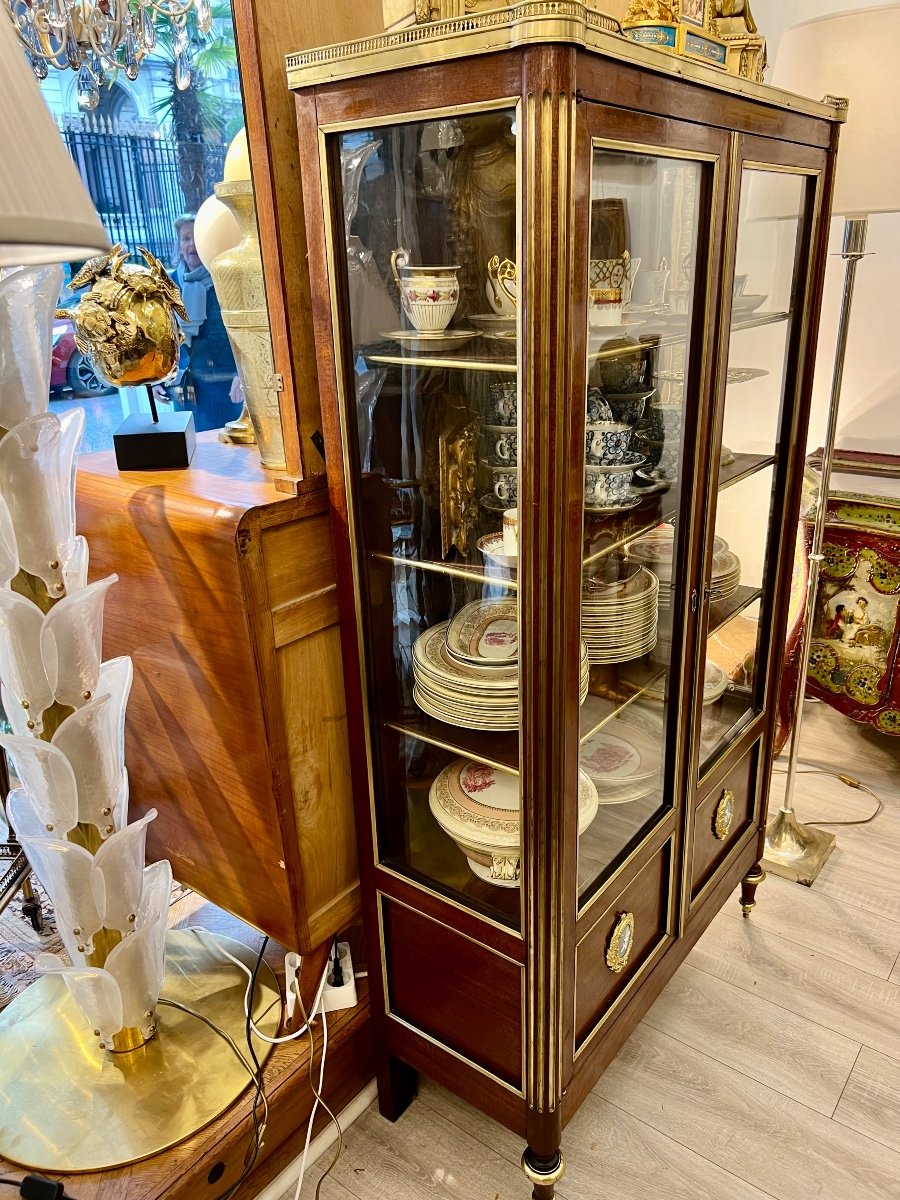 Louis XVI Style Mahogany Bookcase, Mid-19th Century -photo-1