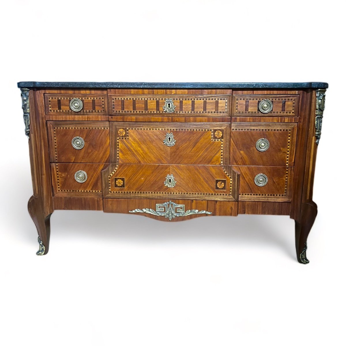 Transition Style Inlaid Chest Of Drawers, Late 19th Century -photo-5