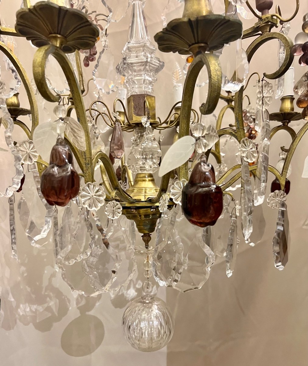 Large Saint Louis Crystal Chandelier, XIX Eme -photo-2