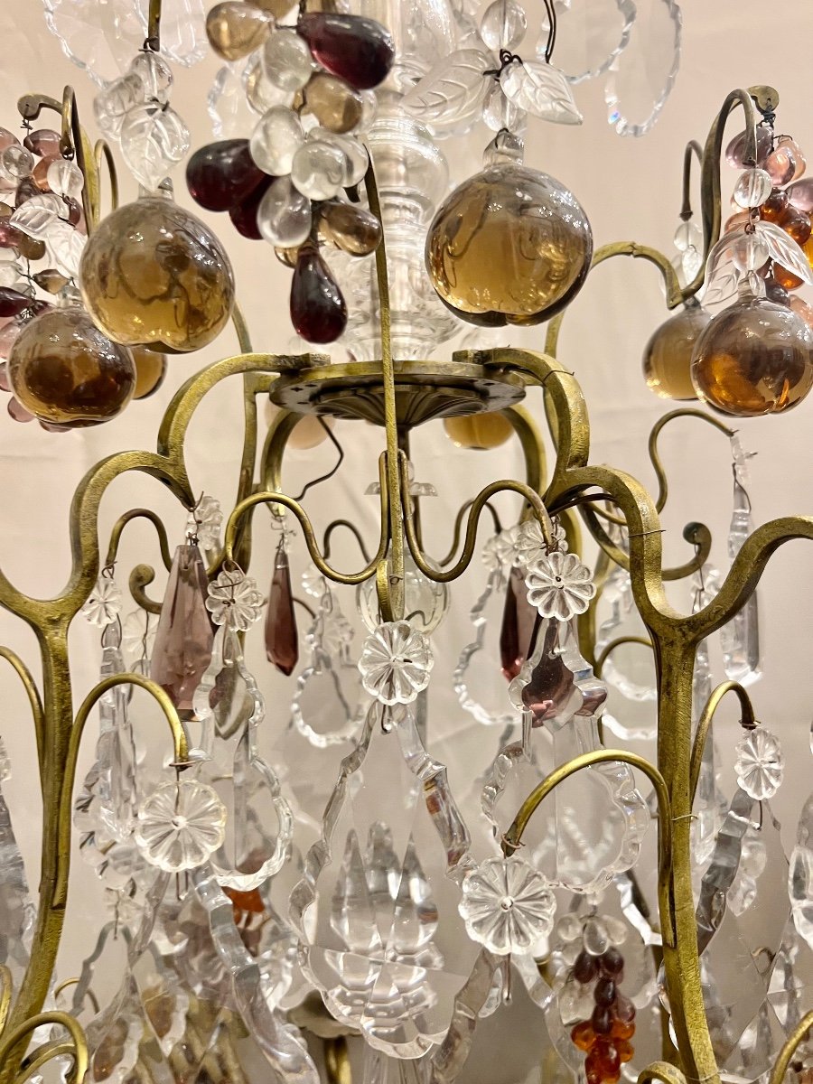 Large Saint Louis Crystal Chandelier, XIX Eme -photo-3