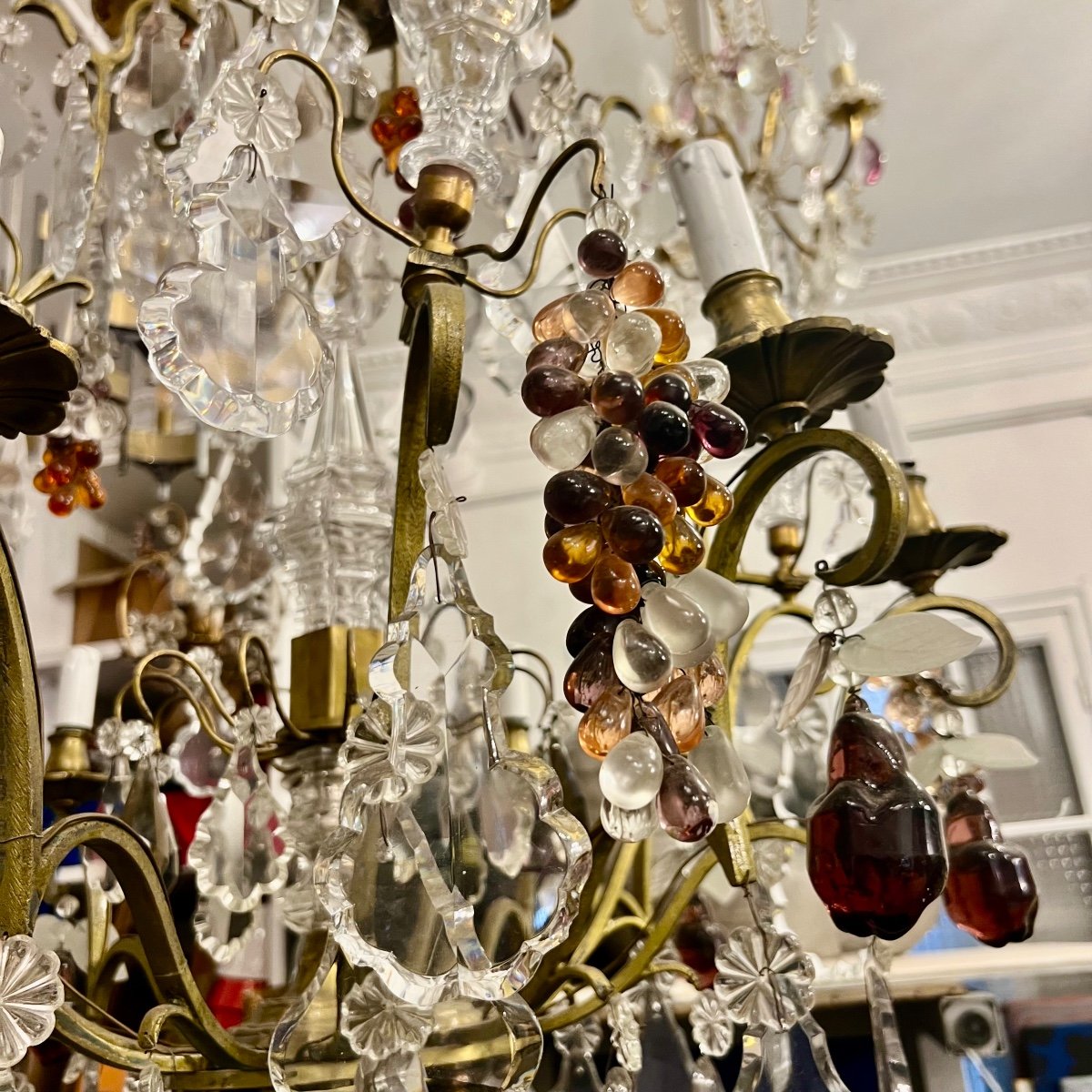 Large Saint Louis Crystal Chandelier, XIX Eme -photo-7