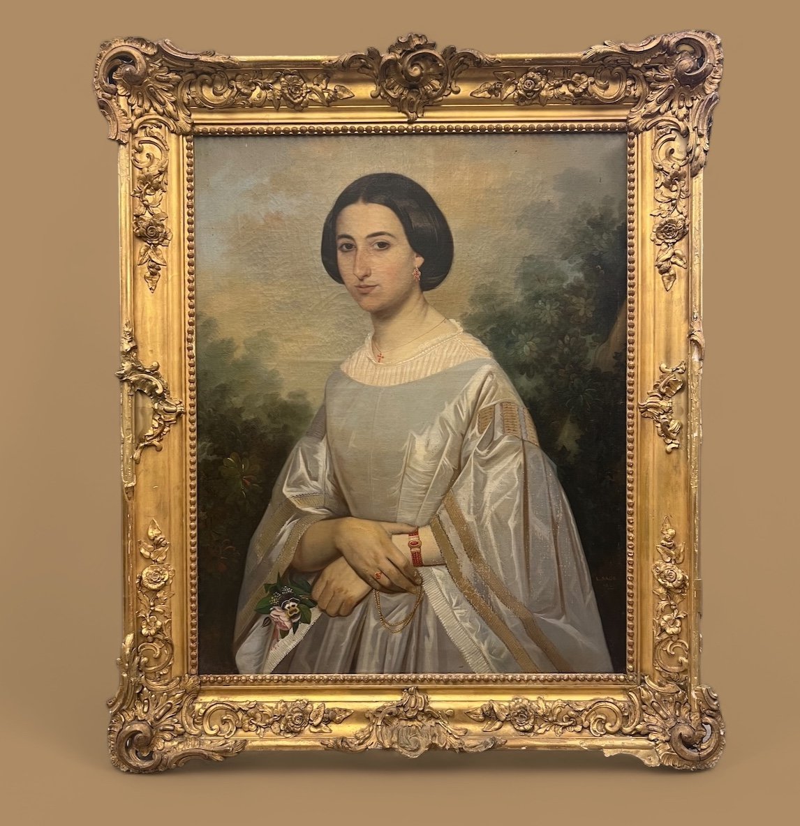 Portrait Of Elegant Woman, 19th Century 