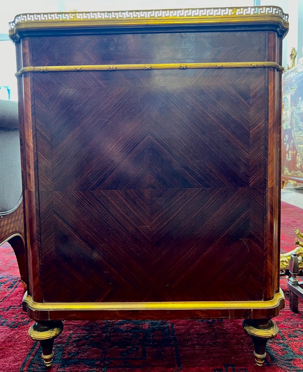 Meuble D Appui En Marqueterie Et Bronze Doré , 19 Eme Siècle -photo-8