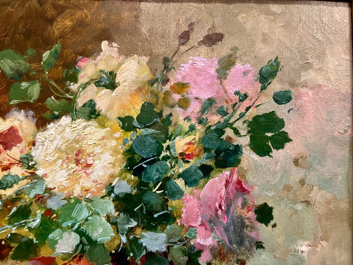 Painting Bouquet Of Flowers, Henri Cauchois-photo-3