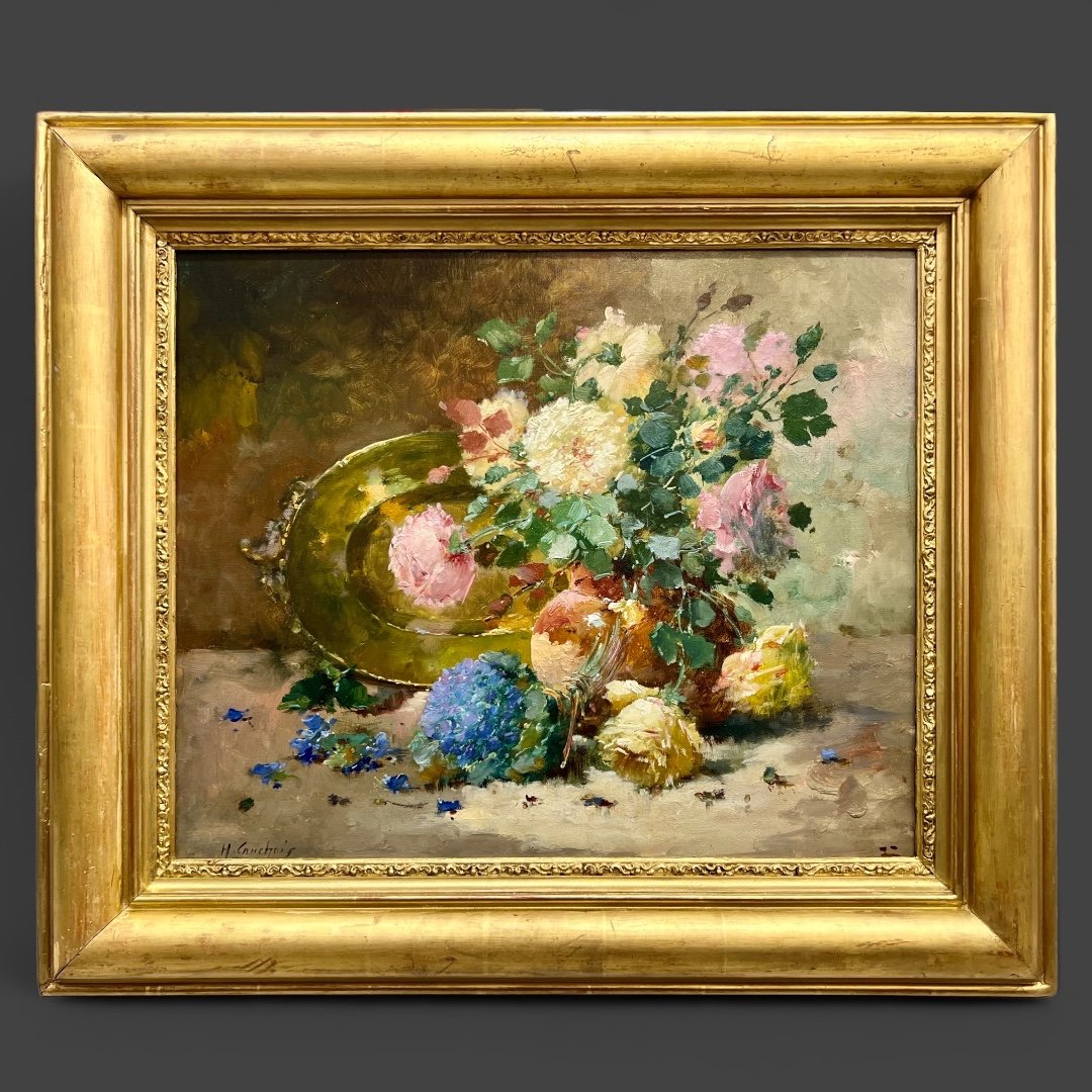 Painting Bouquet Of Flowers, Henri Cauchois