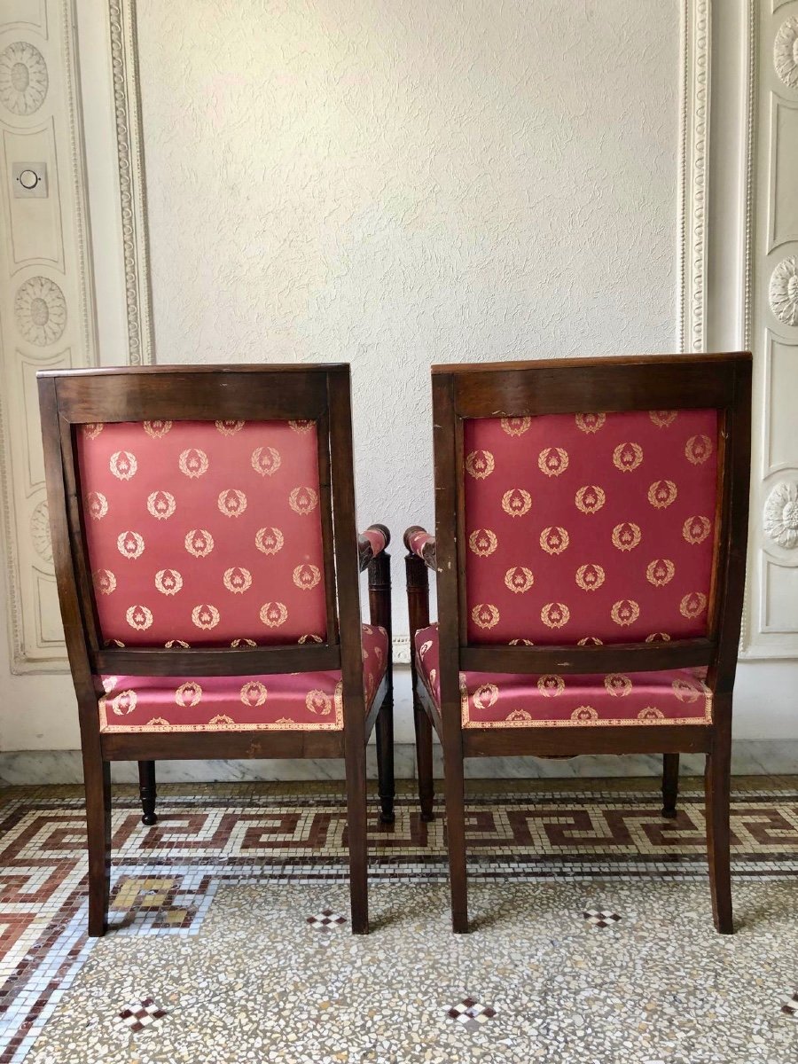 Pair Of Empire Mahogany Armchairs-photo-4