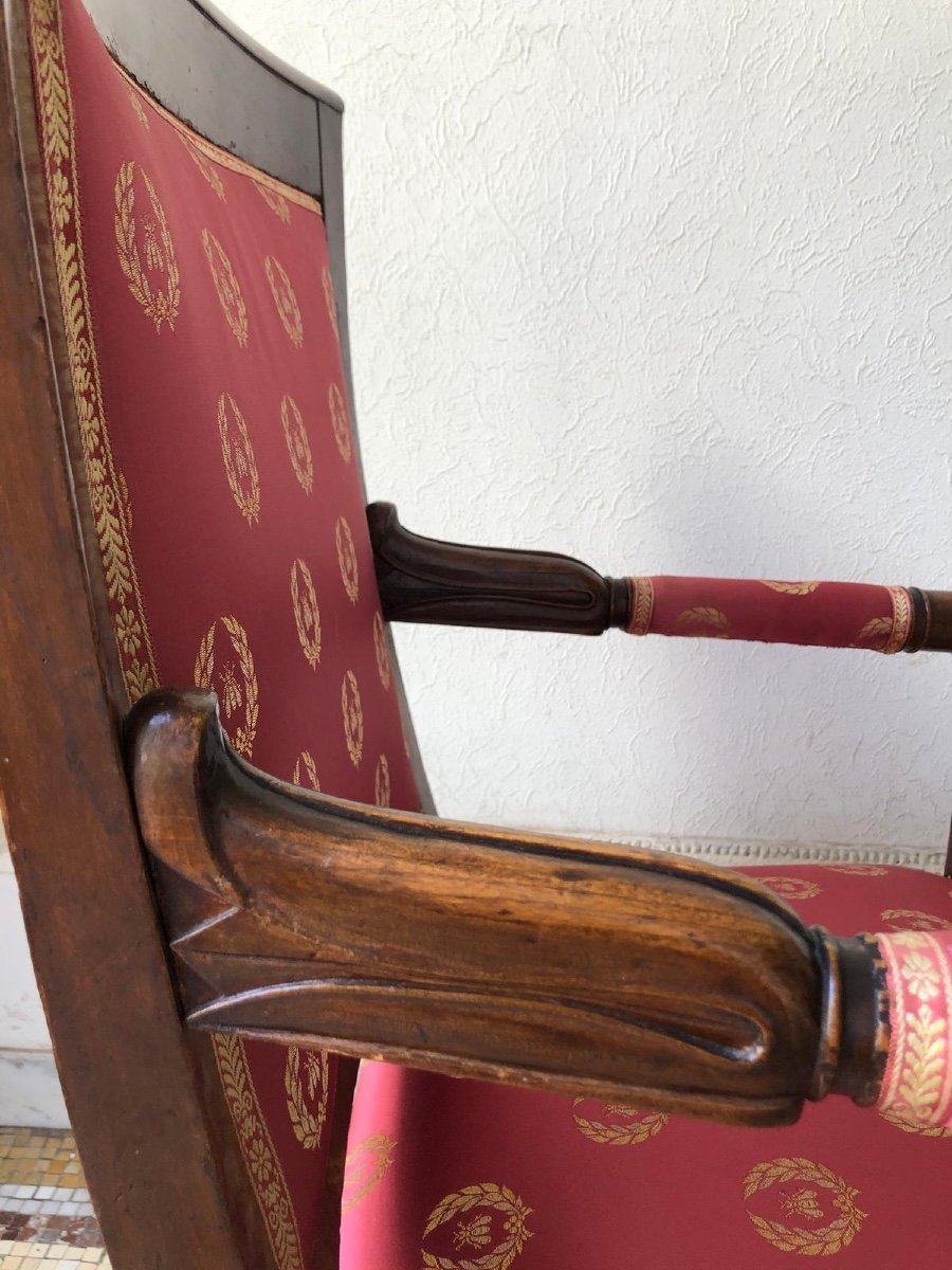 Pair Of Empire Mahogany Armchairs-photo-6