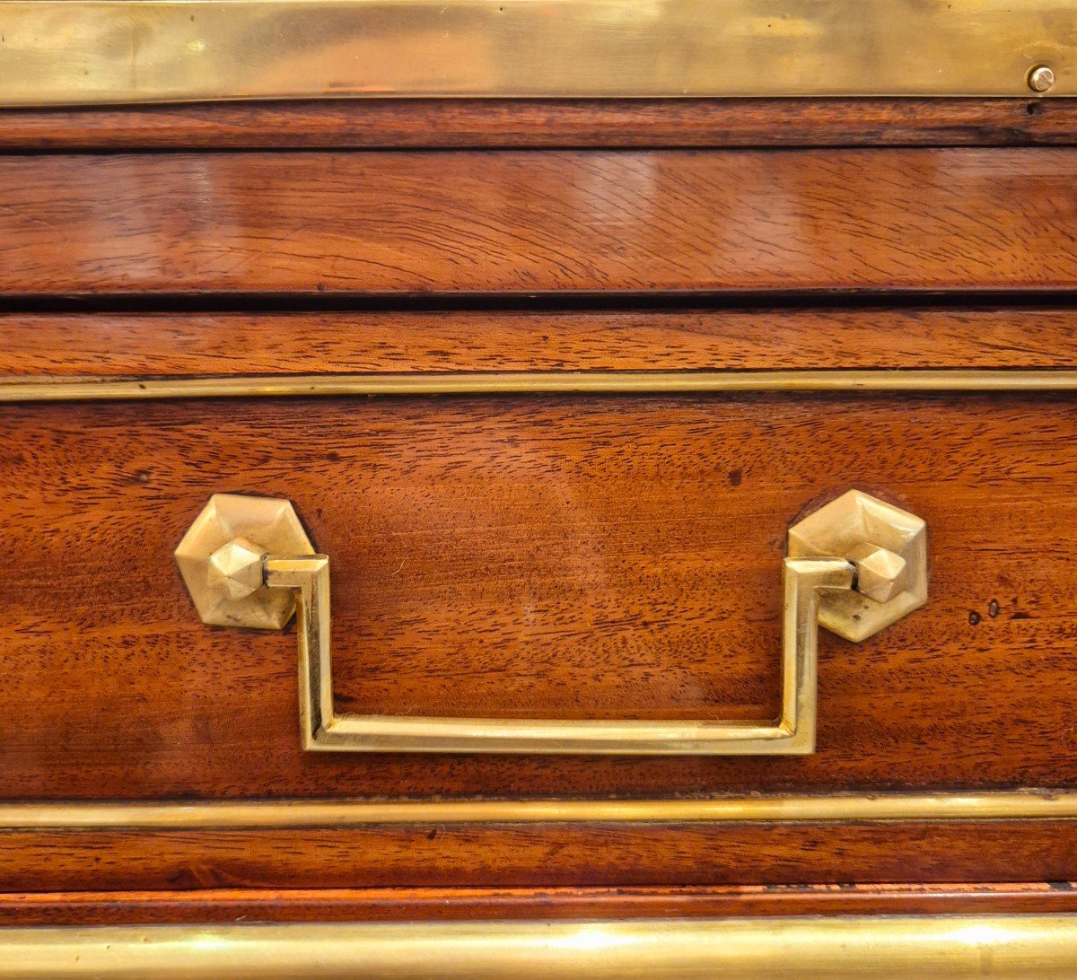 Louis XVI Period Mahogany, Marble And Gilt Bronze Console Table, 18th Century-photo-1