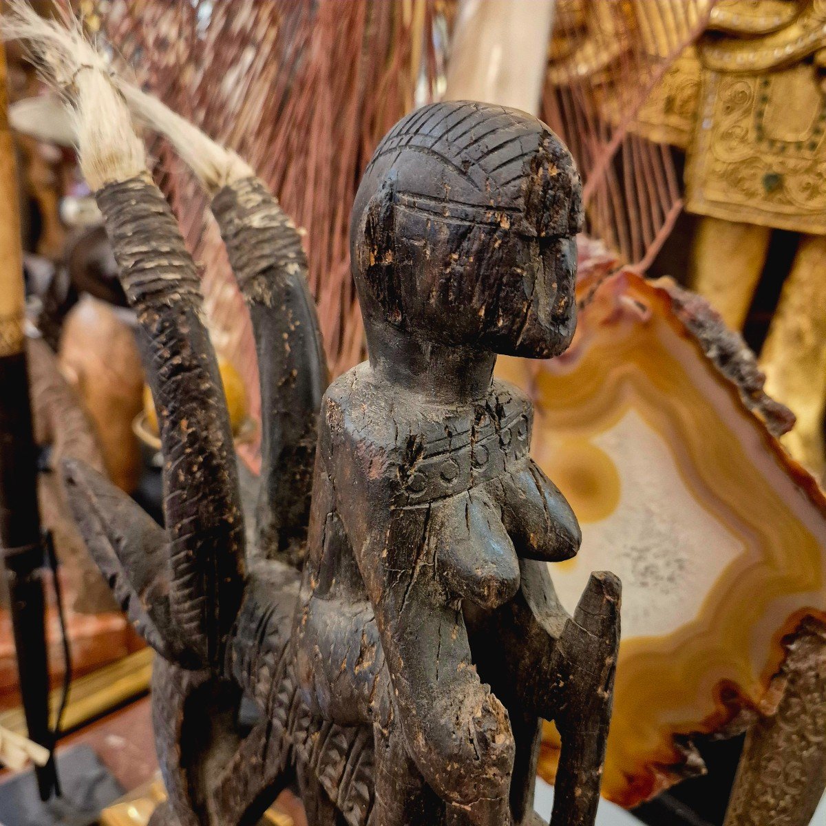 Ciwara Bambara Headdress In Carved Wood And Basketwork, Mali, Early 20th Century-photo-7