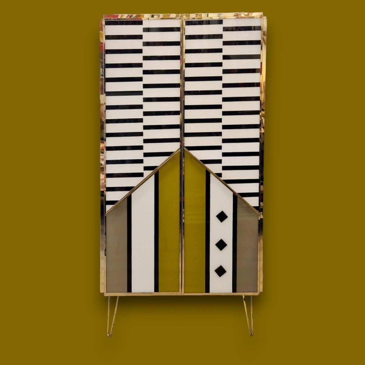 Modernist Style Cabinet In Polychrome Glass Marquetry, Murano, Circa 1950/1960-photo-2