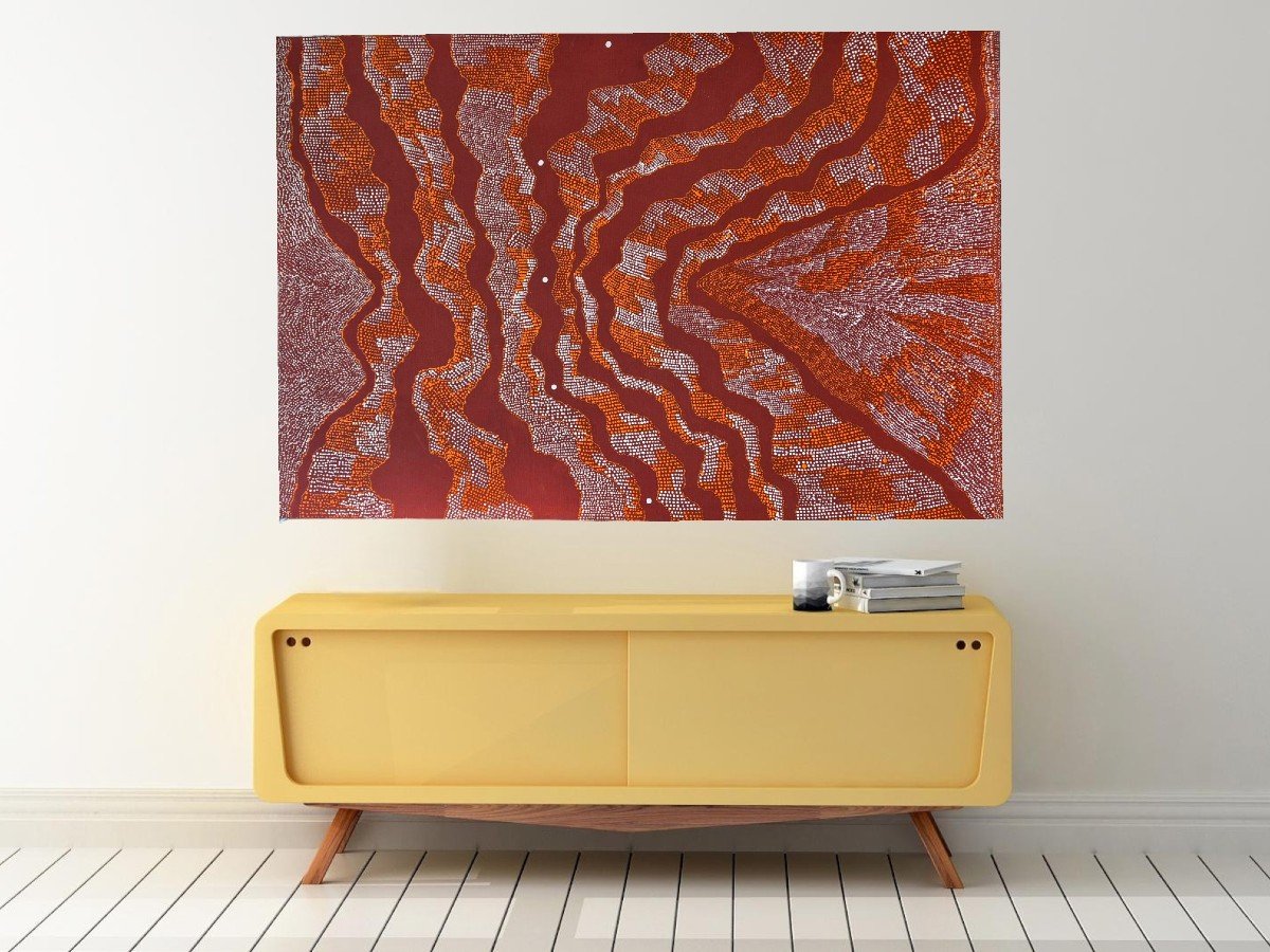  Julie Nangala Robertson, Ngapa Jukurrpa, Acrylique Sur Toile, 2015-photo-1