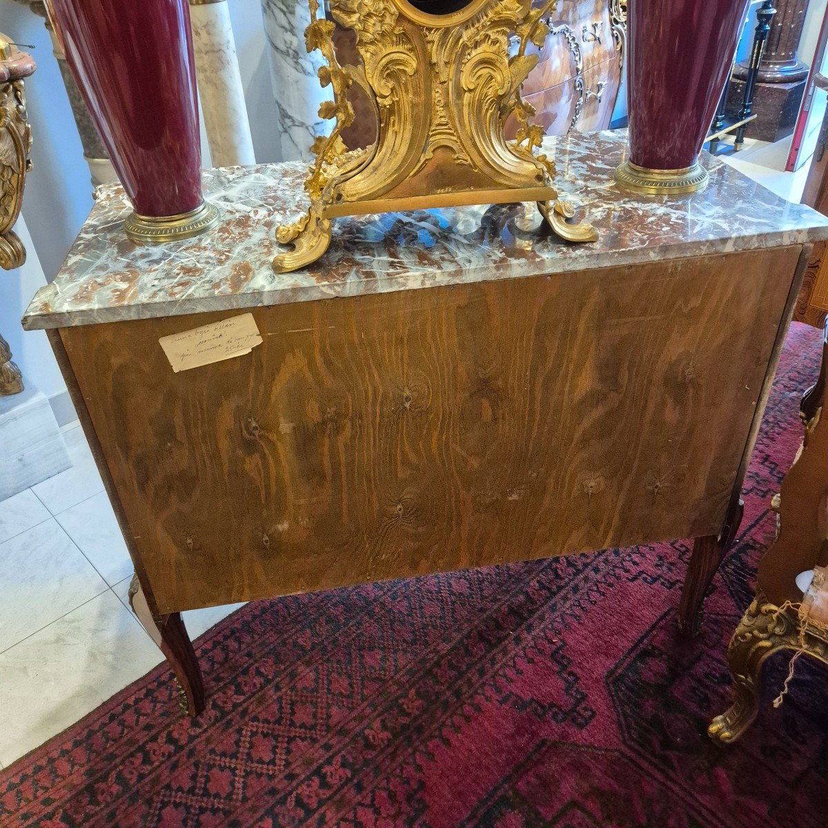 Pair Of Louis XV Style Gustavian Commodes, Marquetry And Gilt Bronze, 19th Century -photo-7