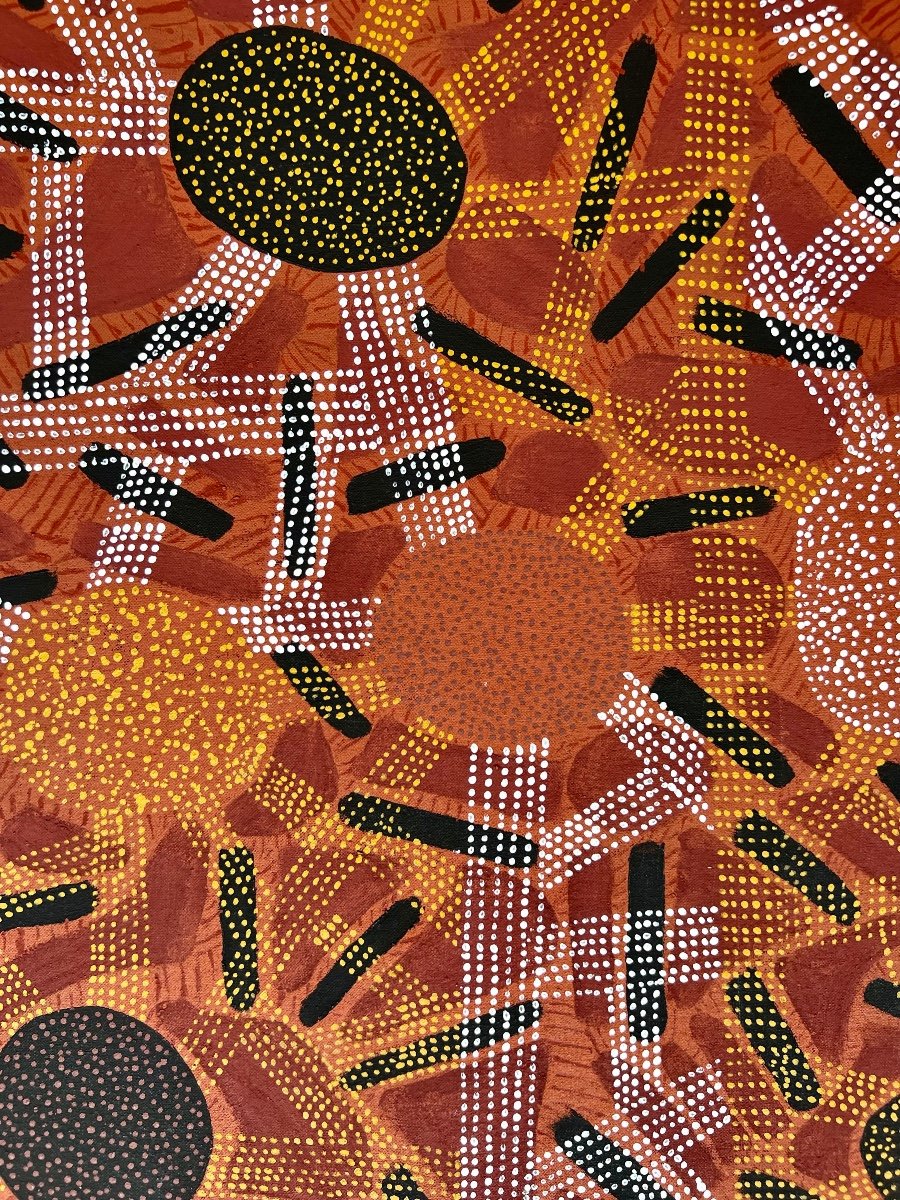 Peinture Aborigène : Nina Puruntatameri , îles Tiwi-photo-3