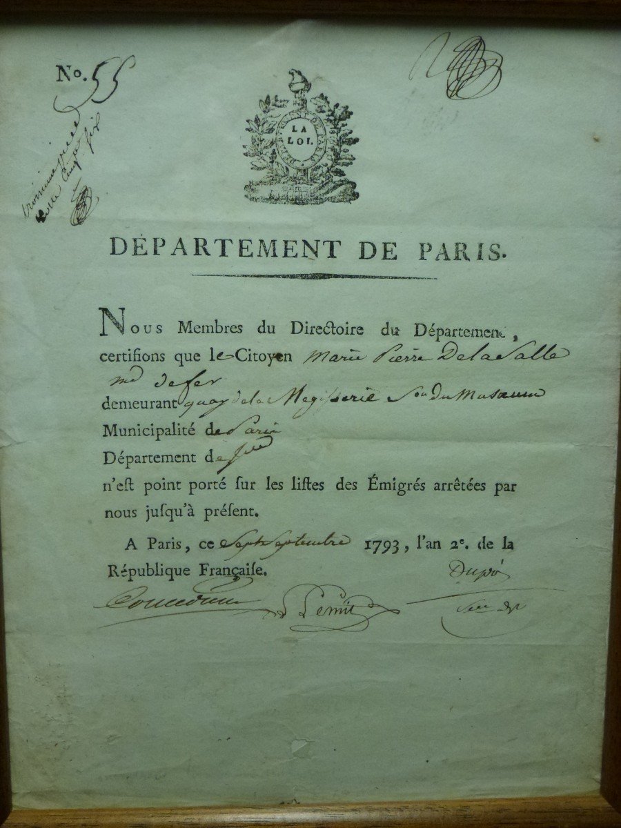 Revolution - "emigration Certificate" - 1793 - Document - History-photo-2