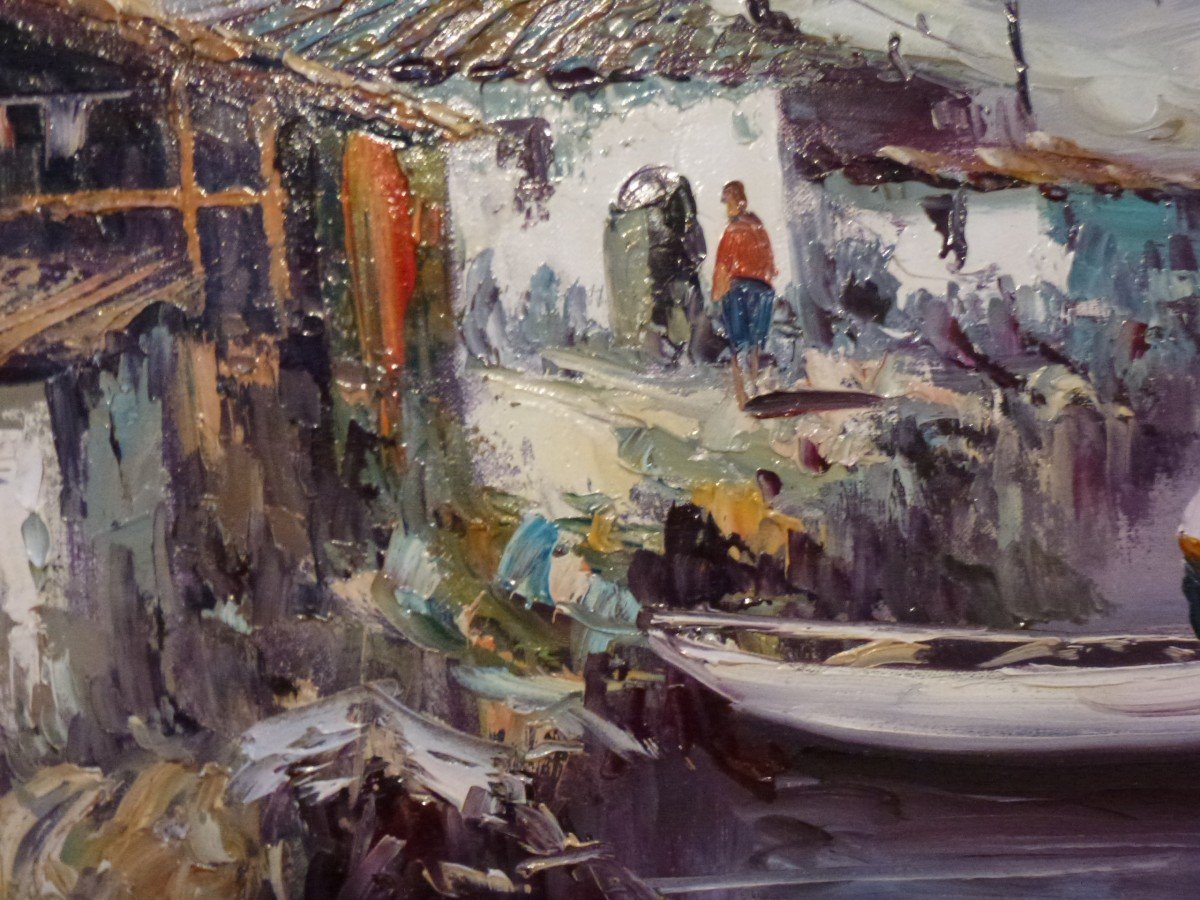 Alfred Sisquella (1900 - 1964) - Oil On Canvas - Lake Landscape-photo-4
