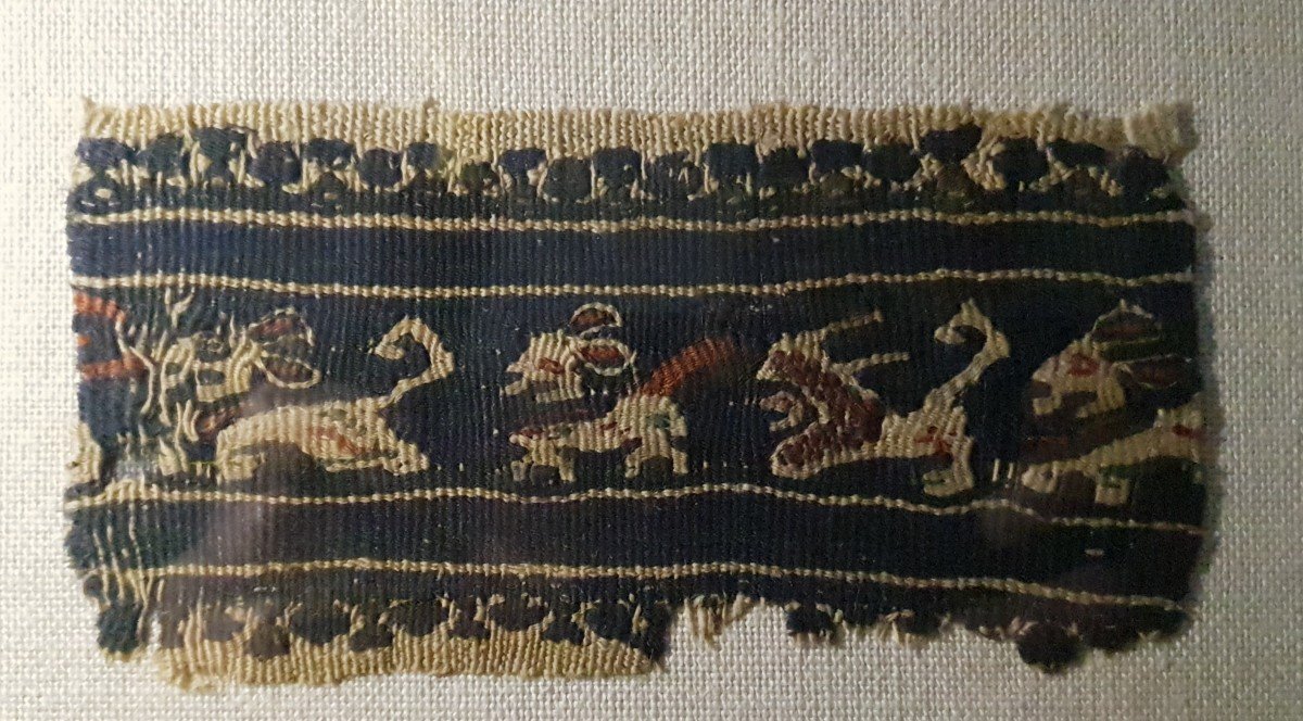 Coptic Art V/viith Century Wool And Linen Band Egypt-photo-2