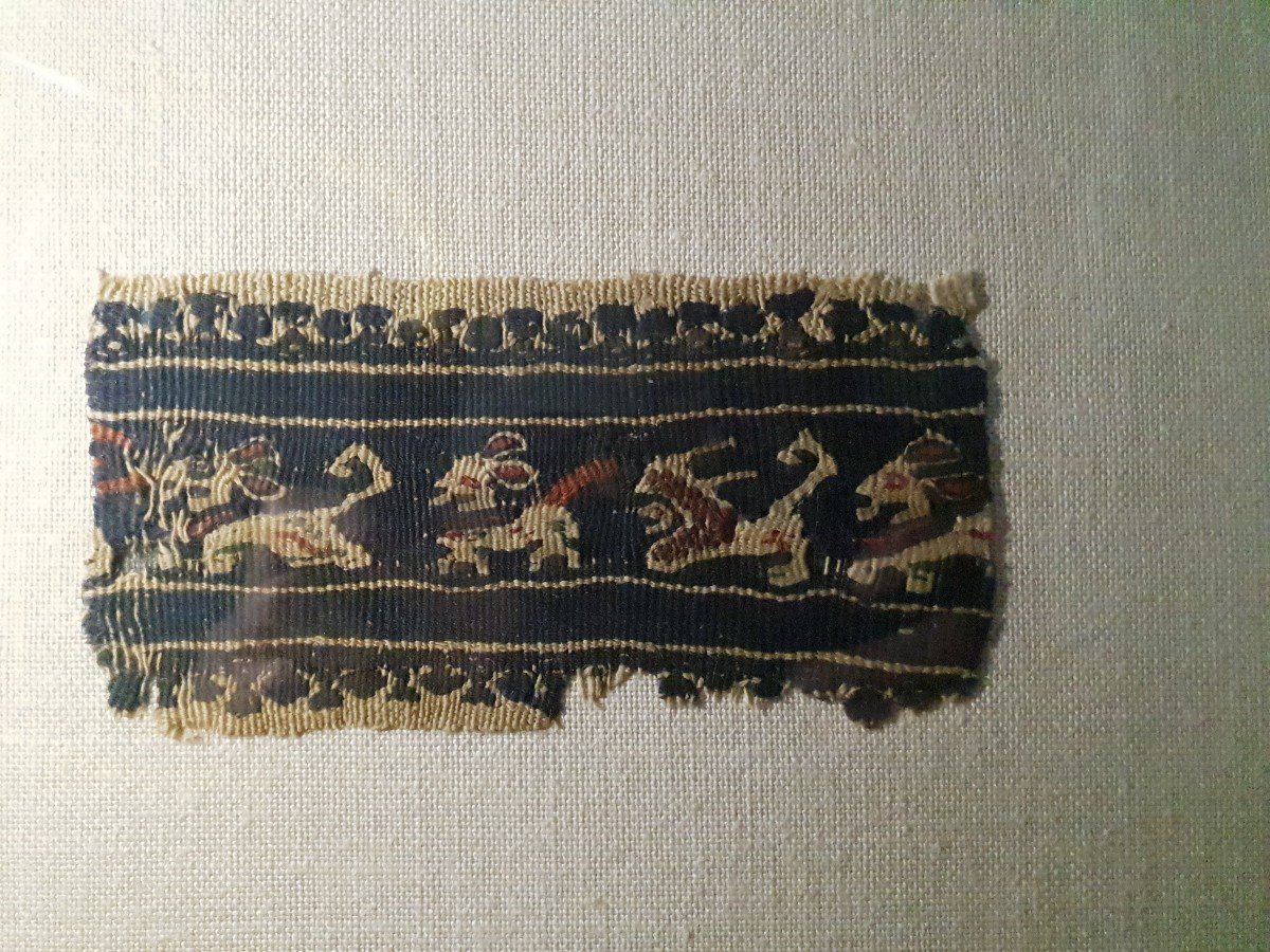Coptic Art V/viith Century Wool And Linen Band Egypt-photo-1