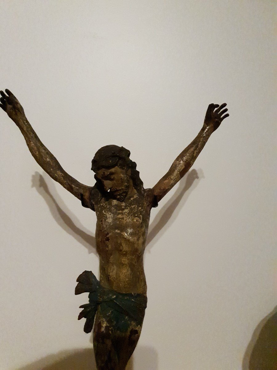 Christ - Sculpture En Bois - Polychromie - Fin XVI - XVII -photo-4