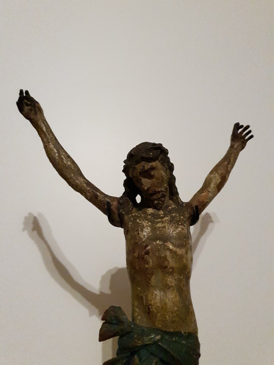 Christ - Sculpture En Bois - Polychromie - Fin XVI - XVII -photo-6