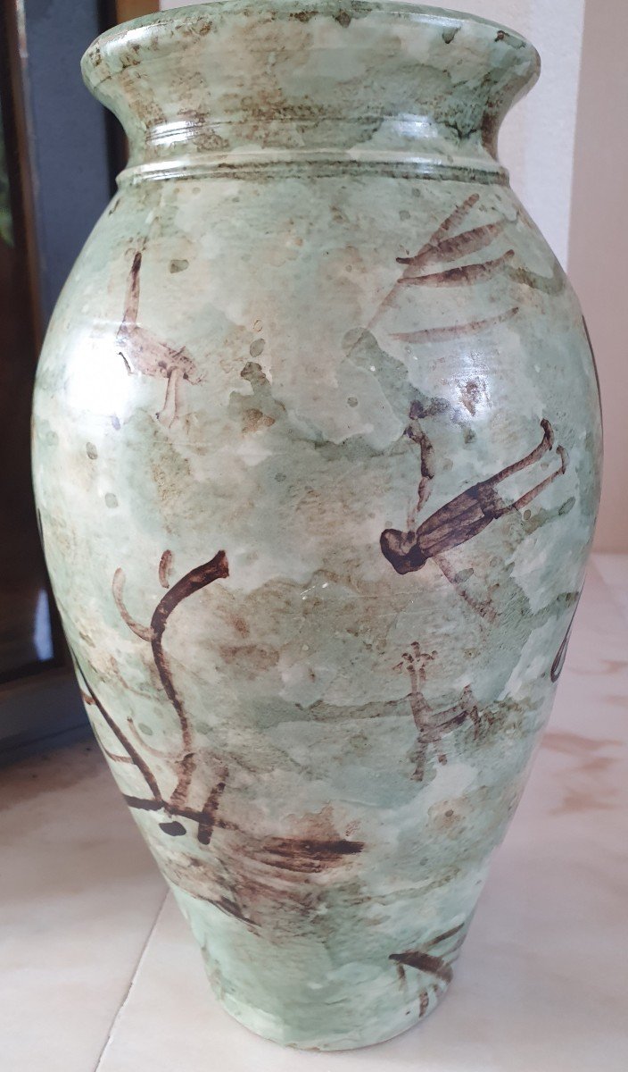 20th Century Ceramic Vase - Rock Decor - Signed-photo-1