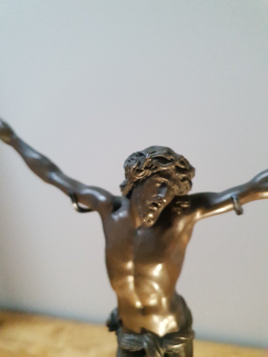 Norest - Bronze Subject - Christ Wall Mount - Sculpture - France Circa 1915-photo-3