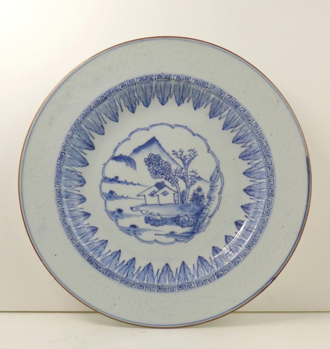 Chinese Blue, Embossed Wing,  18th Century Plate-photo-2