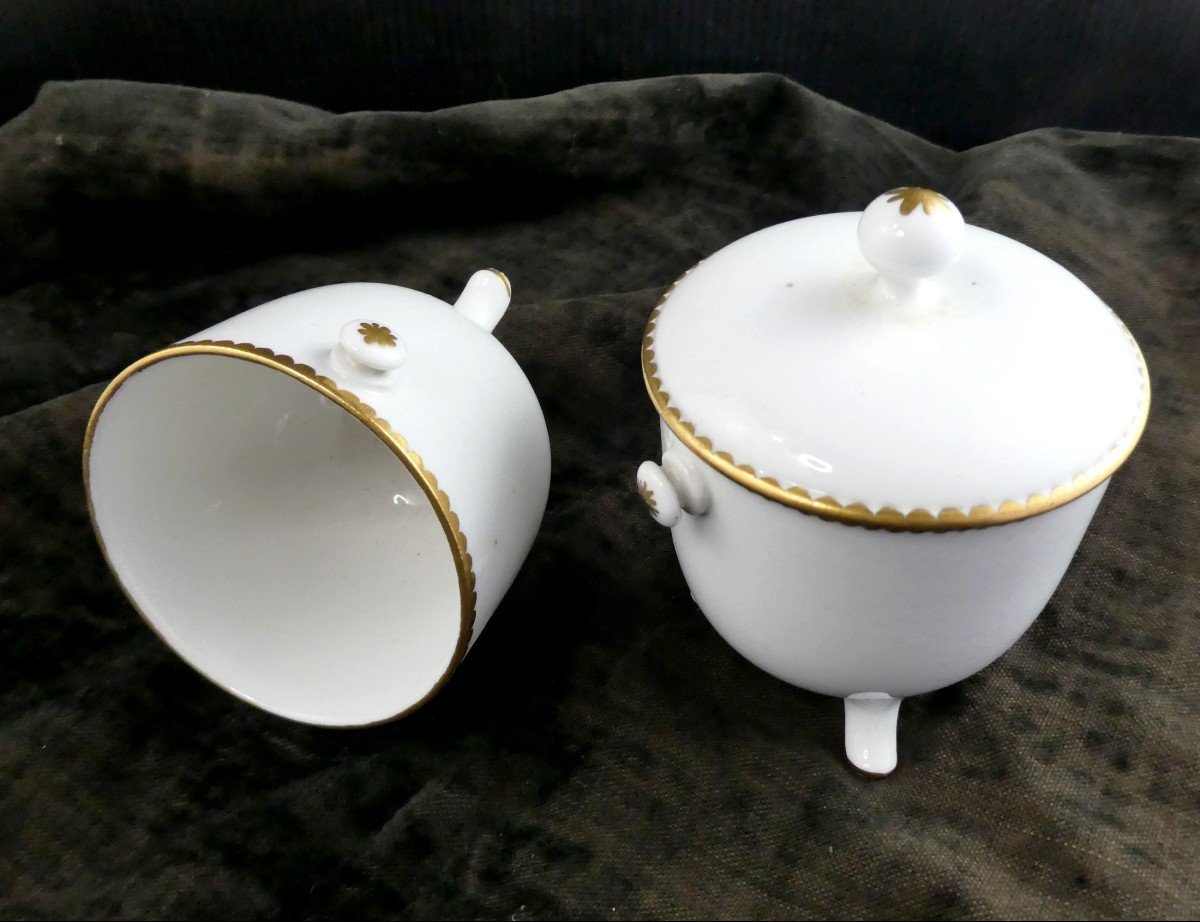 Sèvres, Confitures Louis XV : 5 Pots Pâte Tendre,  Vincennes vers 1760-photo-4