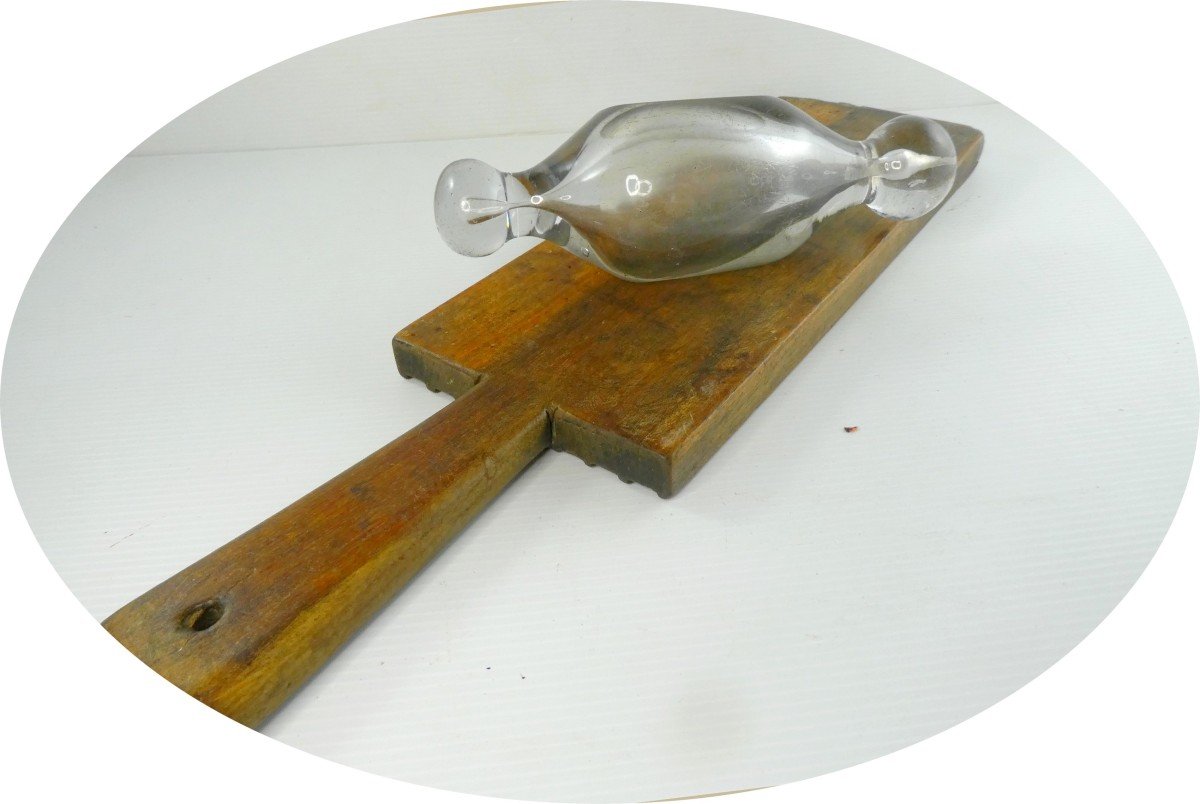 Pharmacie 19e : Rouleau à Poudres, Verre Soufflé, Bel Instrument D’officine -photo-2