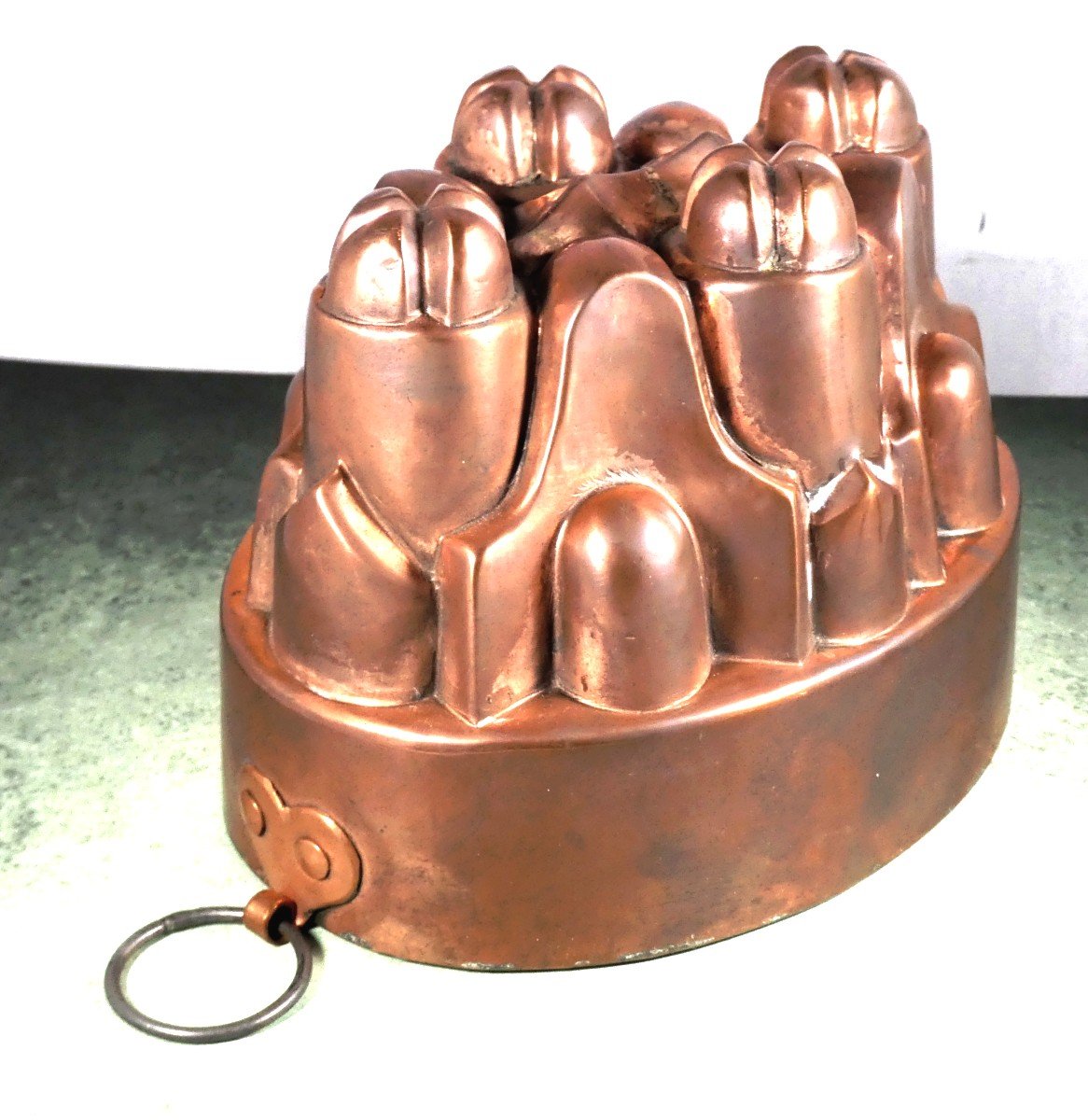 Collection: English Copper 4 Towers Oval Mold, Beautiful Quality 19th Century-photo-2