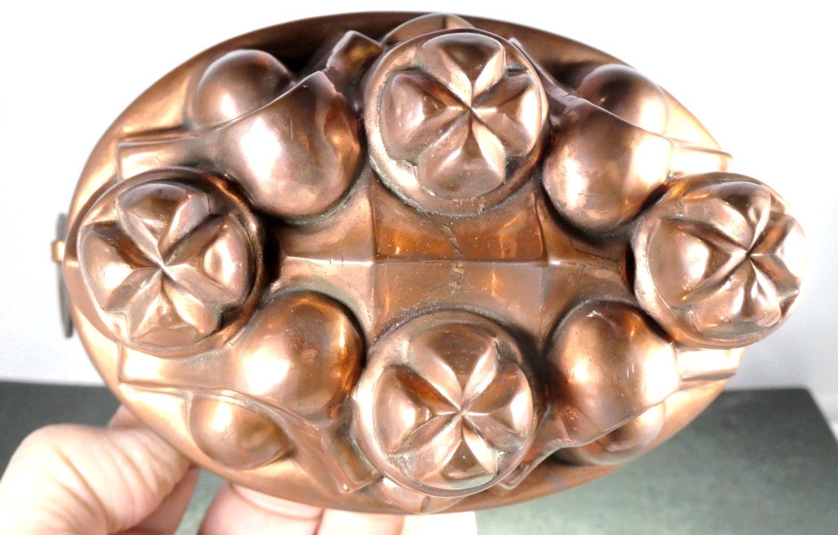 Collection: English Copper 4 Towers Oval Mold, Beautiful Quality 19th Century-photo-2