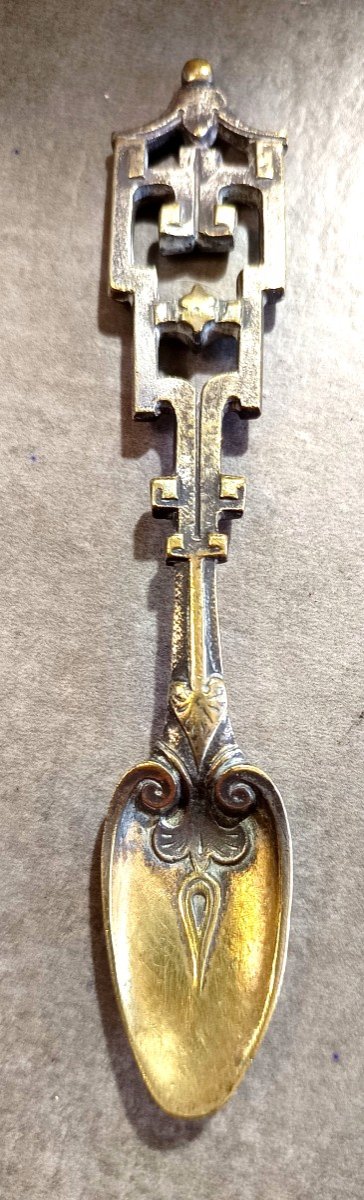 Beautiful Neoclassical Incense Spoon, Brass, 19th Century-photo-1